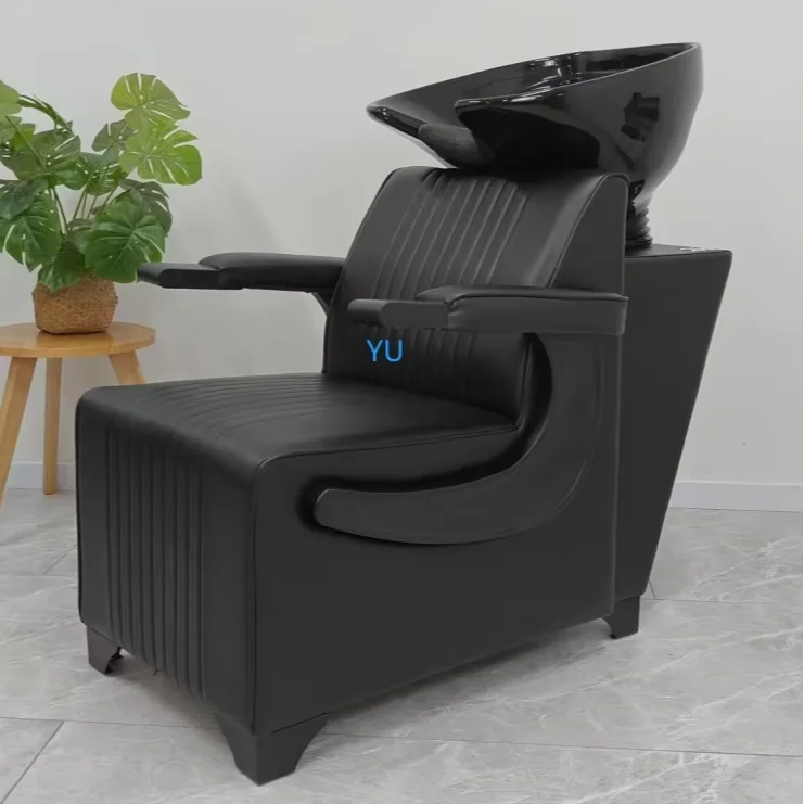 

Modern Comfortable Bed-style Design Hair Salon Chair With Shampoo Bowl Sink Bed Backwash Ceramic Shampoo Unit Chair