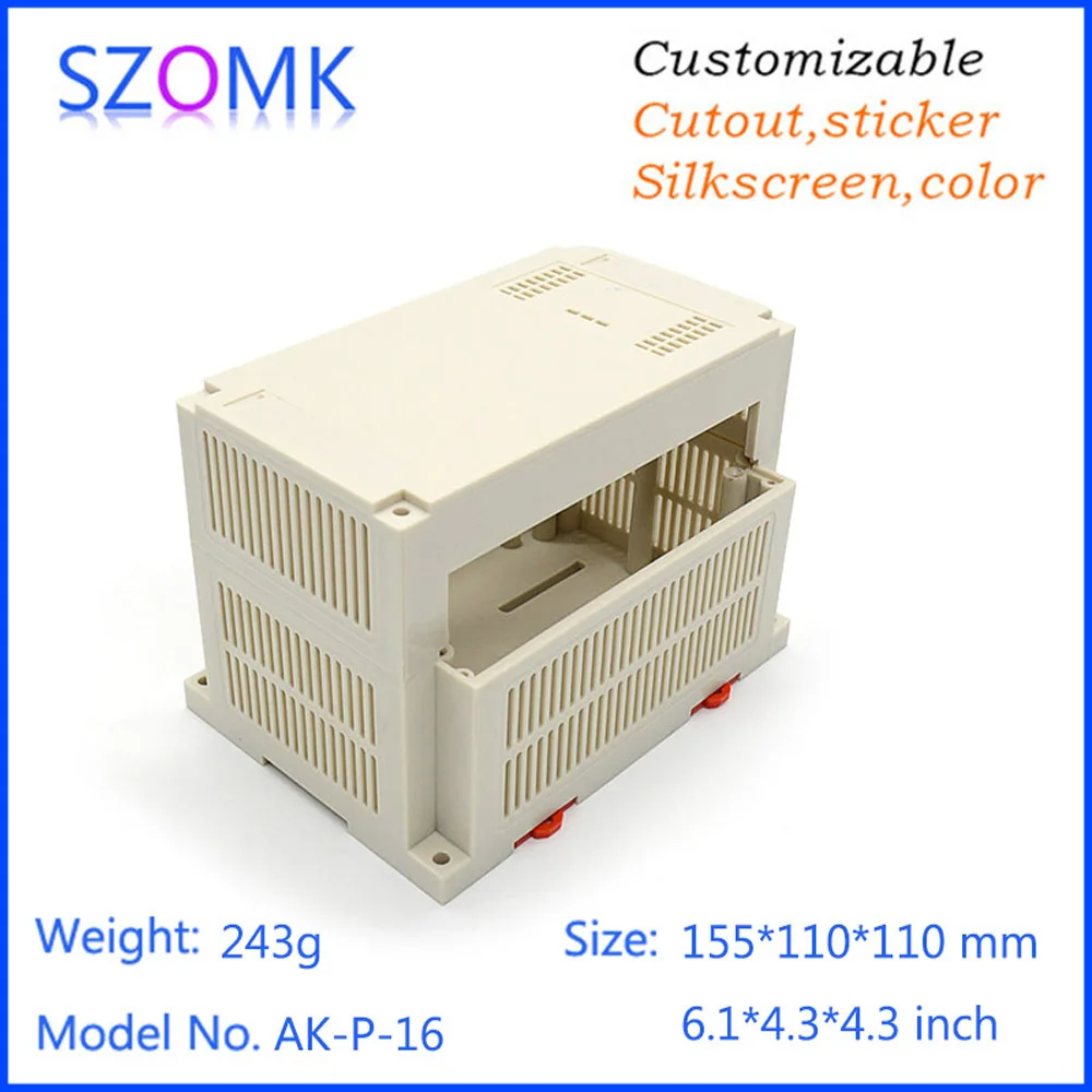 1Piece 155*110*110mm Box electronics din rail enclosure electronic case din rail enclosures plastic housing