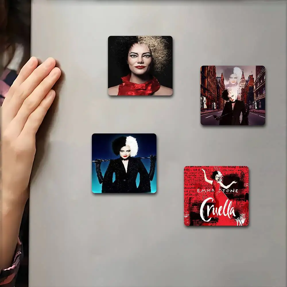 C-CRUELLA EMMA STONE إطار صور فيلم كلاسيكي صورة مغناطيس الثلاجة ملصقات مغناطيسية للثلاجة هدية للأصدقاء والعائلة والأطفال