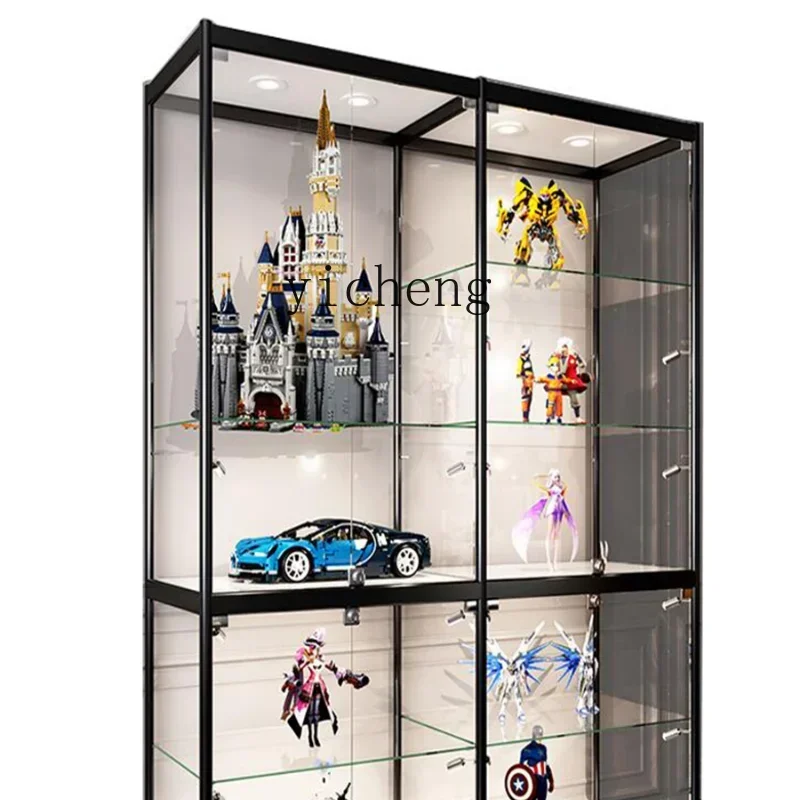 ZF Display Cabinet Household Model Glass Display Cabinet Living Room Transparent Sealed Prize Hand-Held Display Stand