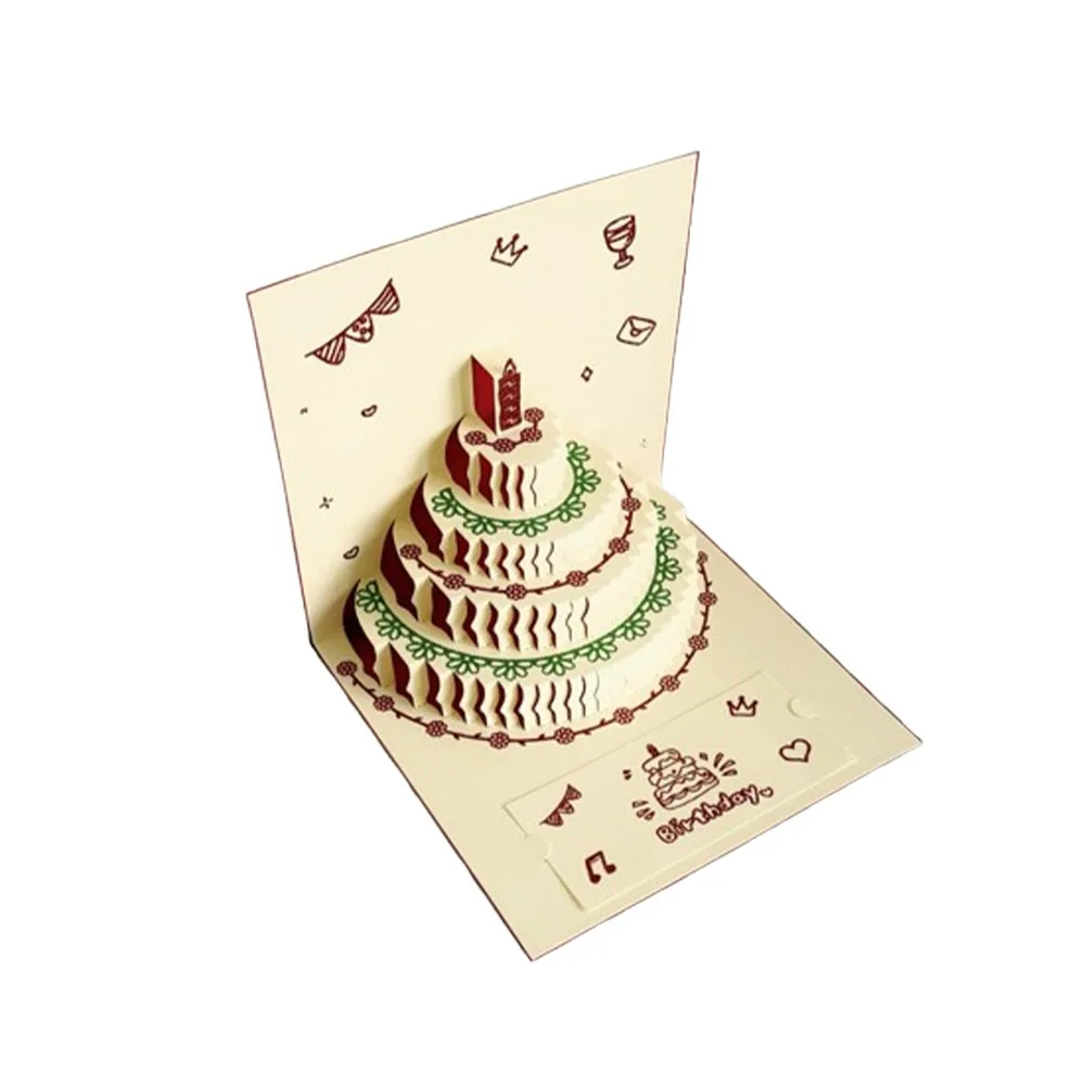 

Unique Gift Folding 3D Birthday Card Handmade with Envelope Pop-Up Greeting Card Postcard Surprise Gift Card Birthday Party