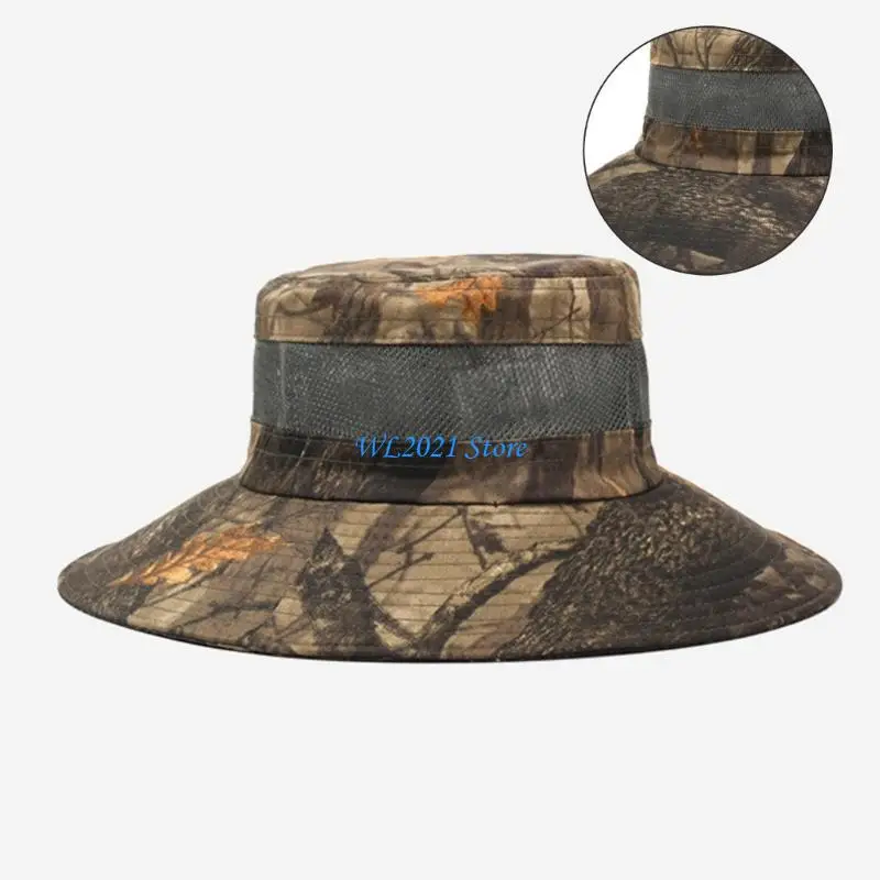 

G5GC Breathable Wide Brimmed Bucket Hat Unisex Sunshade Fisherman Hat for Camping