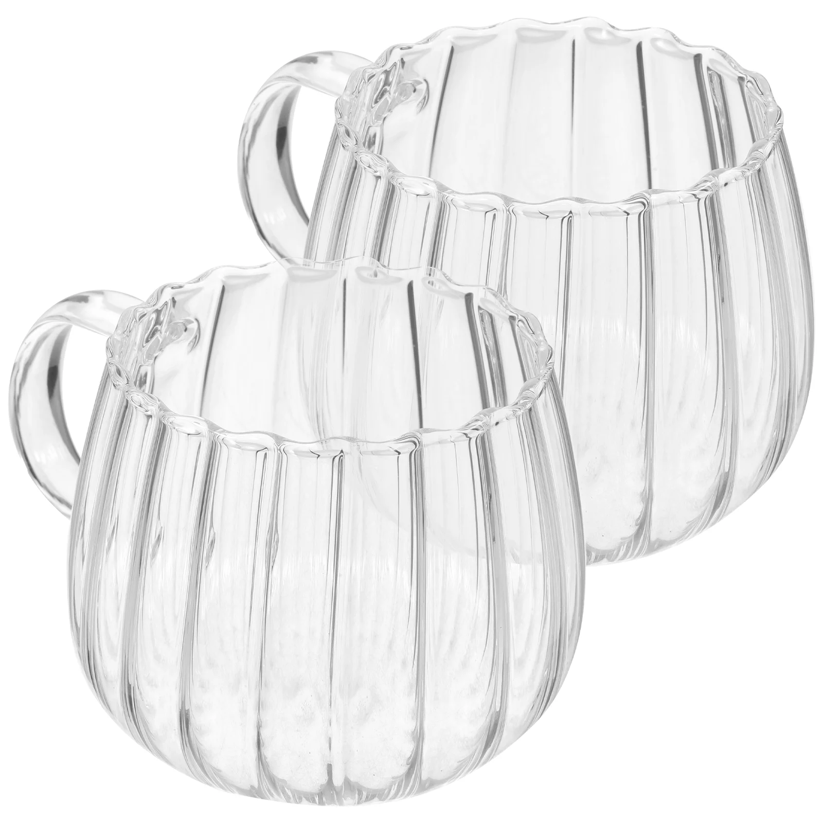 

2 Pcs Clear Coffee Mug Glass Pumpkin Cups with Lids Milk Transparent Breakfast for Chocolate Syrup