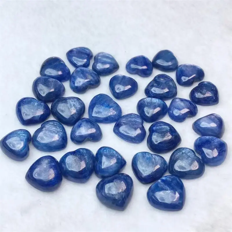 5PCS Natural Kyanite Heart Pendant Healing Reiki DIY Jewelry Accessories For Women Man Holiday Gift 13-15MM