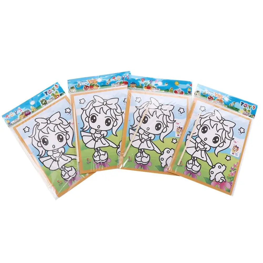 Children's Toys Art Child Painting Cards Stickers Drawing Board Colored Scratch Paper Magic Doodle Board Magic Scratch