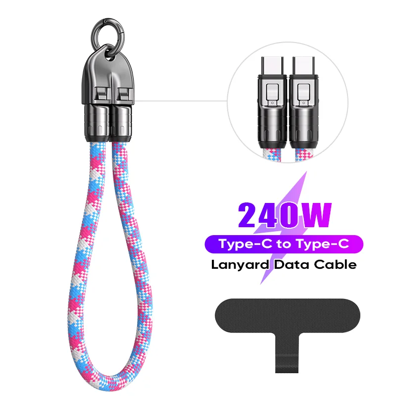 240W Phone Hand Strap Lanyard Design USB Data Cable C to C Adapter Power supply Charging cable for iPhone 17 PRO Max 16 Series