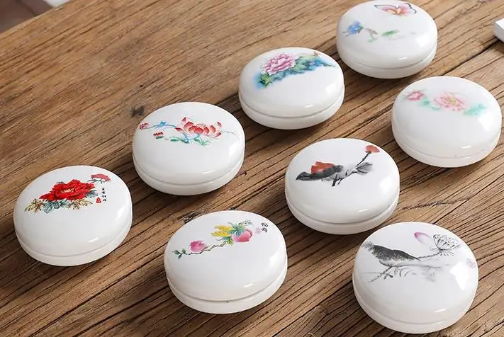 

Ceramic Storage Box, Liquid Container, Dry Goods, Sealed Jar, Mask Powder Box, Food Container, Tourism Bottle, 8.2x3.2cm