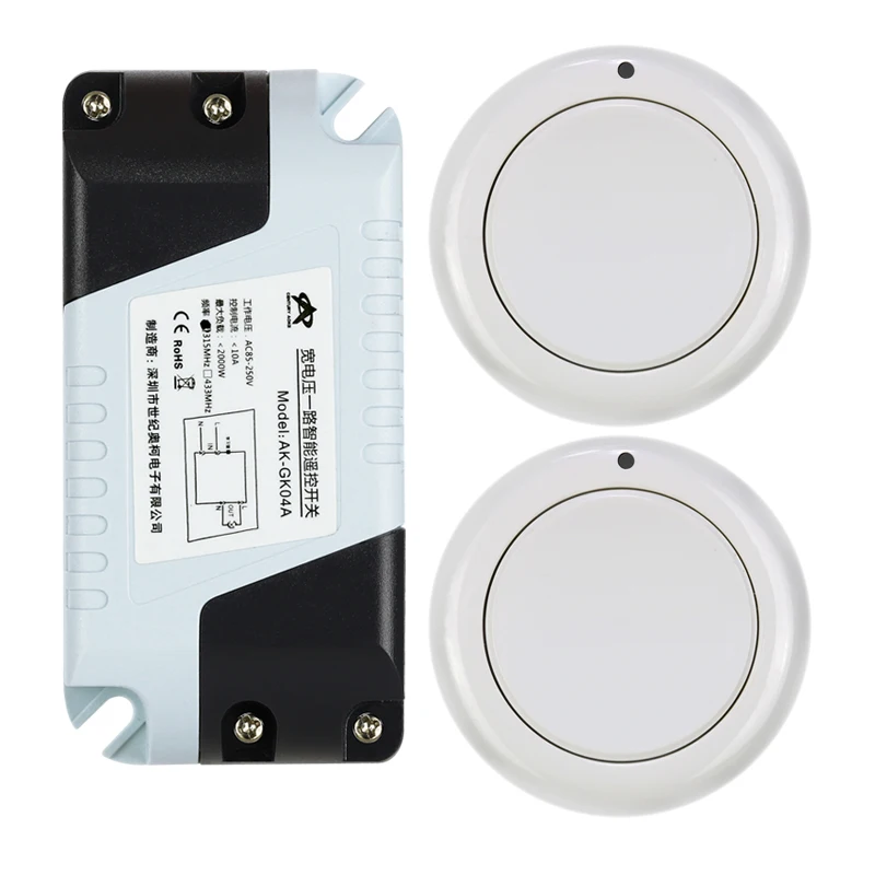 범용 RF 무선 리모컨 스위치 가전 제품, 조명 전구 전원, 스마트 홈, AC 85V, 110V, 220V, 240V, 433mhz