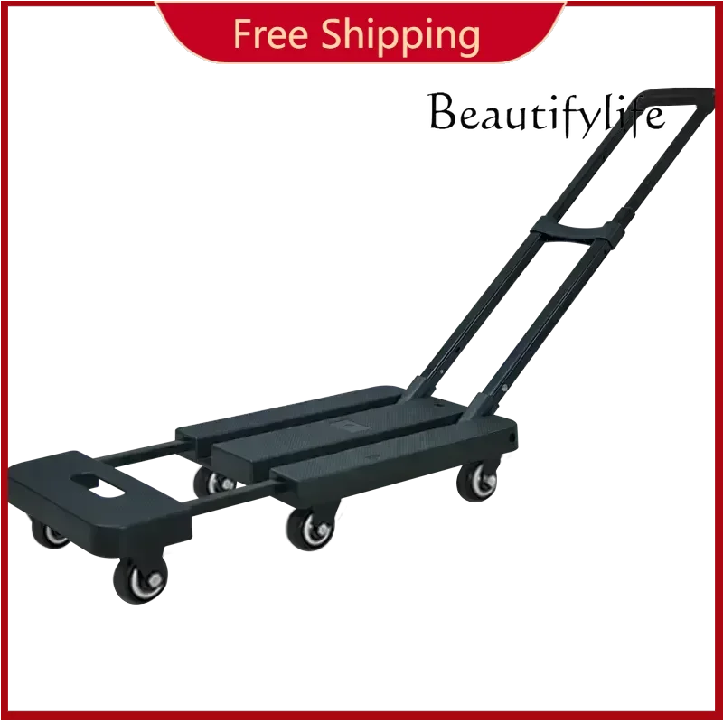 

c high-quality Single Silent Heavy Telescopic Dolly Luggage Truck PP10A/6 Folding Transport Platform Trolley multifunctional