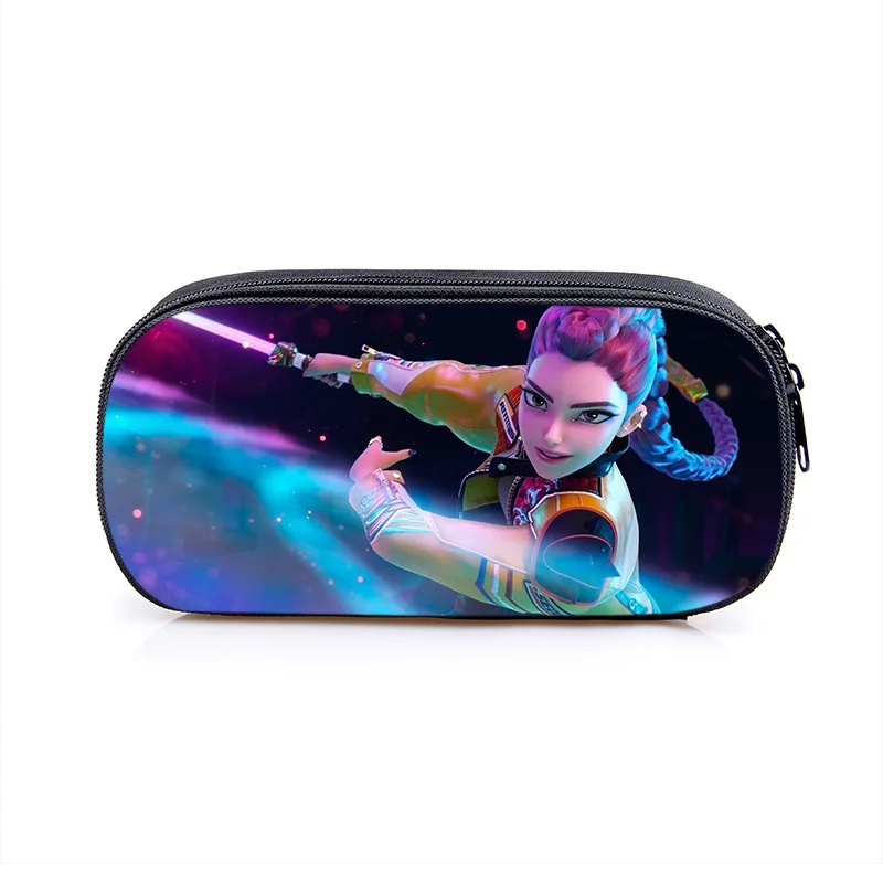 K-pop - Demon Girl Group Cartoon Backpack Large Capacity School Stationery Box Polyester Printed Pencil Box
