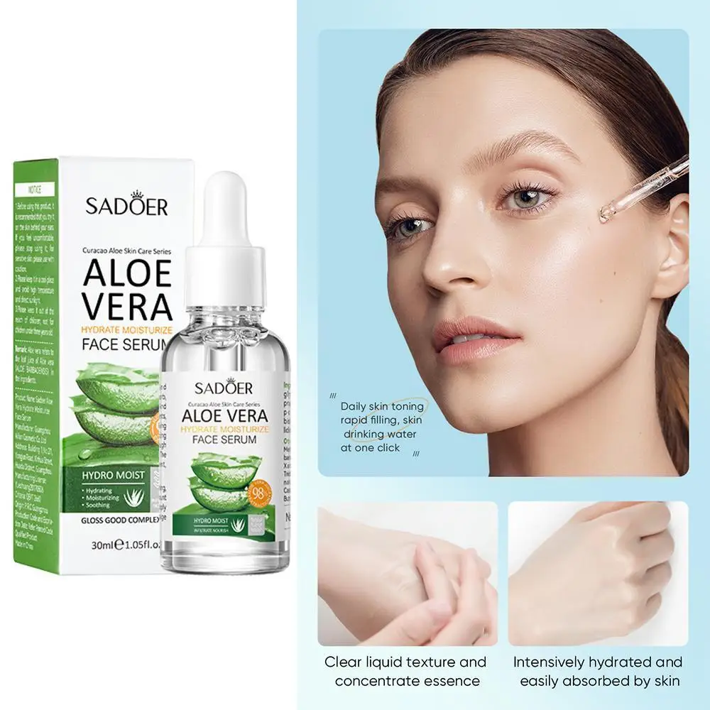 Aloë Vera Hydraterende En Hydraterende Gezicht Serum Huidverjonging Voedende Essentie Voedende Aloë Serum Voor Gezicht