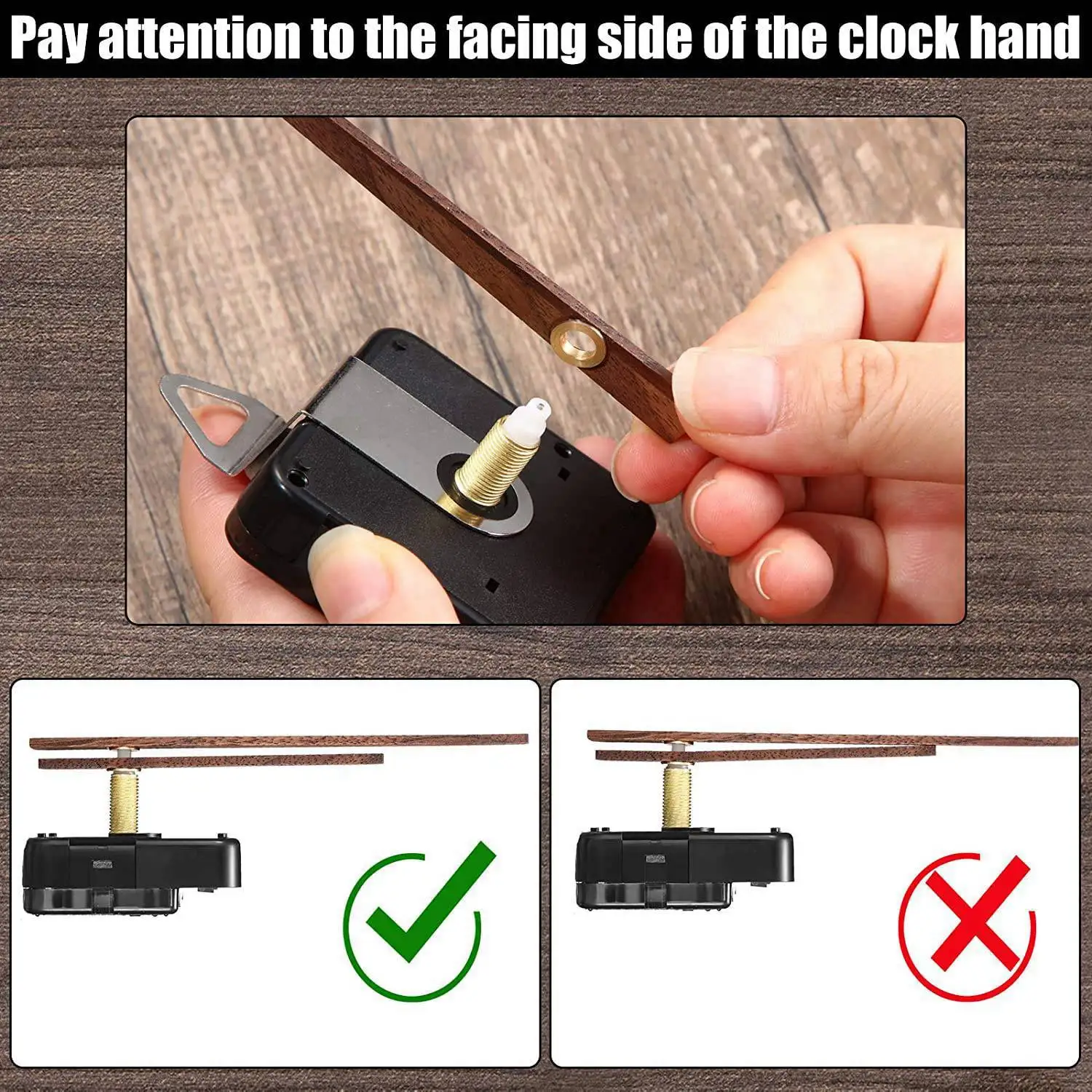 3ชิ้นชิ้นส่วนกลไกนาฬิกาควอทซ์พร้อมวอลนัท3แบบนาฬิกาทำจากไม้อุปกรณ์เสริมนาฬิกาสำหรับ reparasi Jam