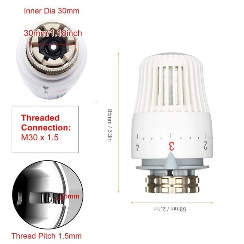 Termostato 2 unids/set diseños modernos control calefacción confiable duradero para radiador