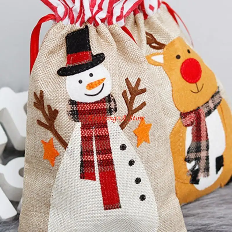 

PXPB Christmas Drawstring Bag Xmas Candy Storage Bag Festival Goody Bag Holiday Decor Christmas for Creative Party Favor Bags