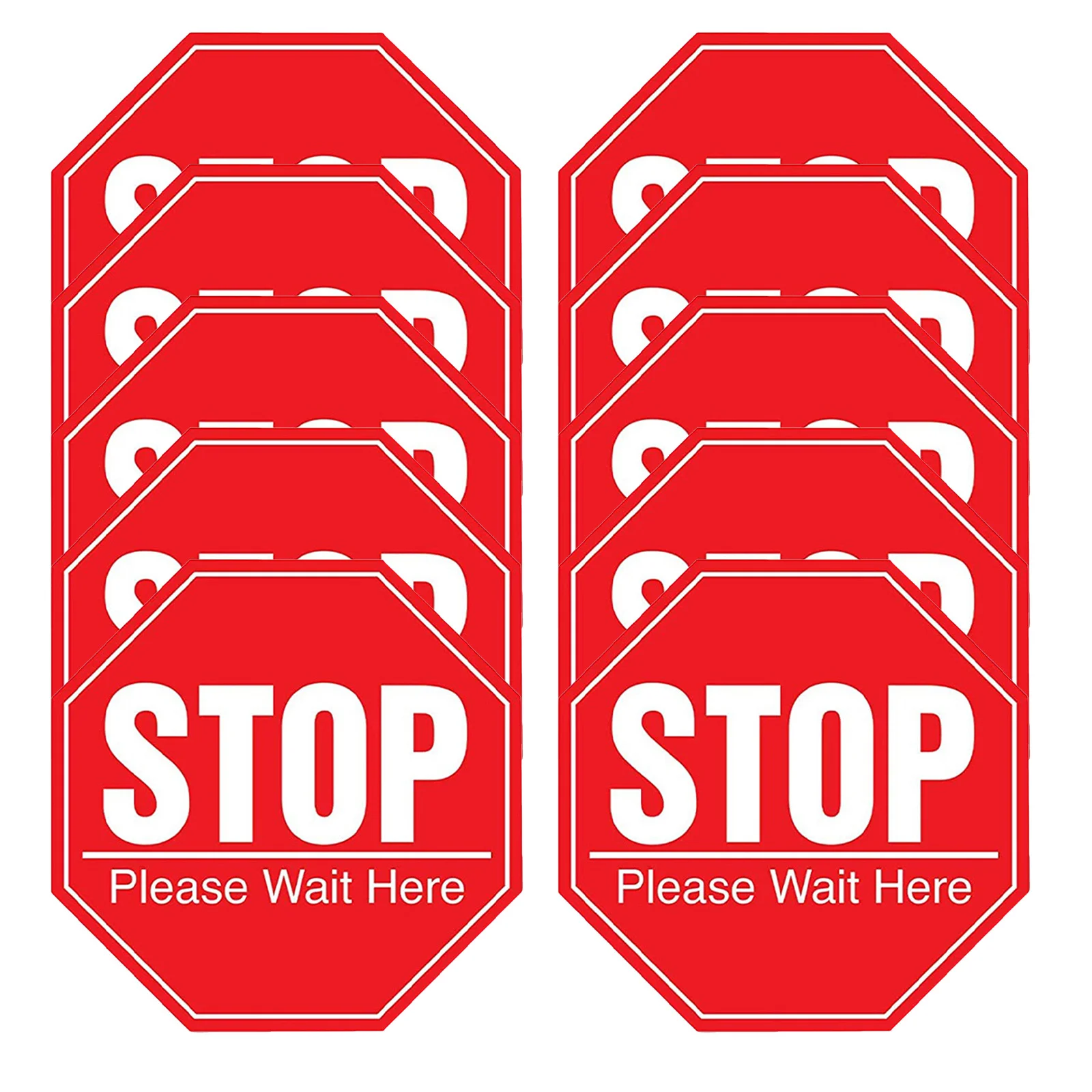 

10pcs Anti-Epidemic Wall Sticker Stop Please Wait Here Sign For Social Distancing Safety Floor Decals Traffic Safety Marking