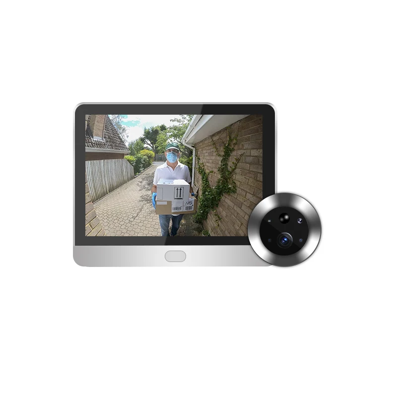 Imagem -02 - Controle de Acesso Peephole sem Fio Wifi Sensor Automático Câmera Door Eye Digital Video Chime 1080p 2.4g 43