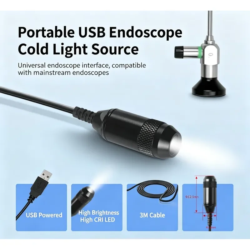 2026 New, High Quality, Rigid ENT High Brightness for Pet Ear Nose Throat Examination Small Animal Clinic Routine