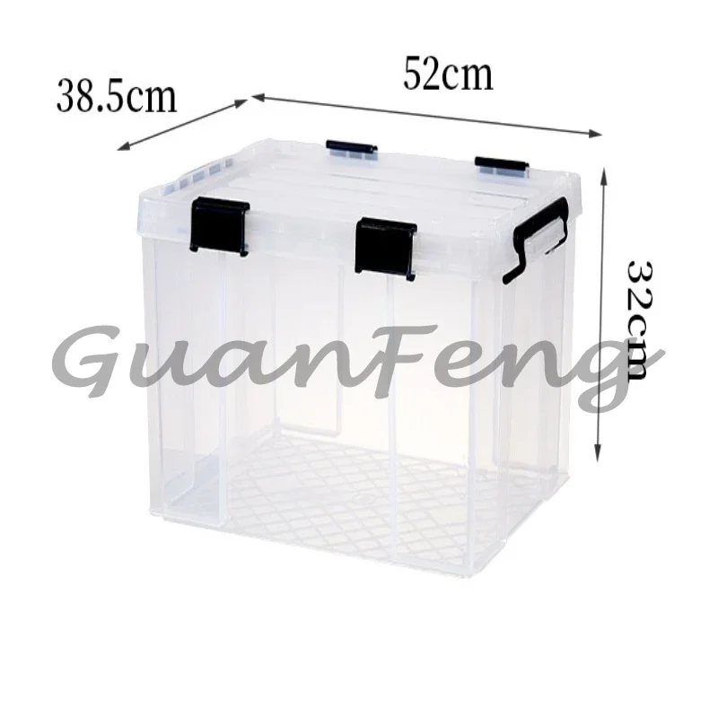Sealed transparent live fish bucket, large capacity portable container for outdoor fishing truck transportation