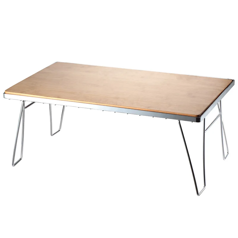 CAMPINGMOON T-2301 Triple Layer Folding Camping Table Multi-Functional Bamboo Wood Mesh Board Vegetable Board for Outdoor Use