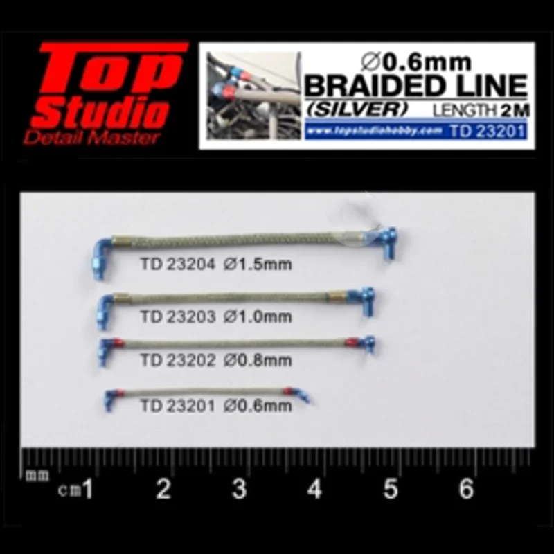 Top Studio 0.6-1.5mm Braided wire silver 2 meters long TD23201-23204 Modify and assemble model accessories