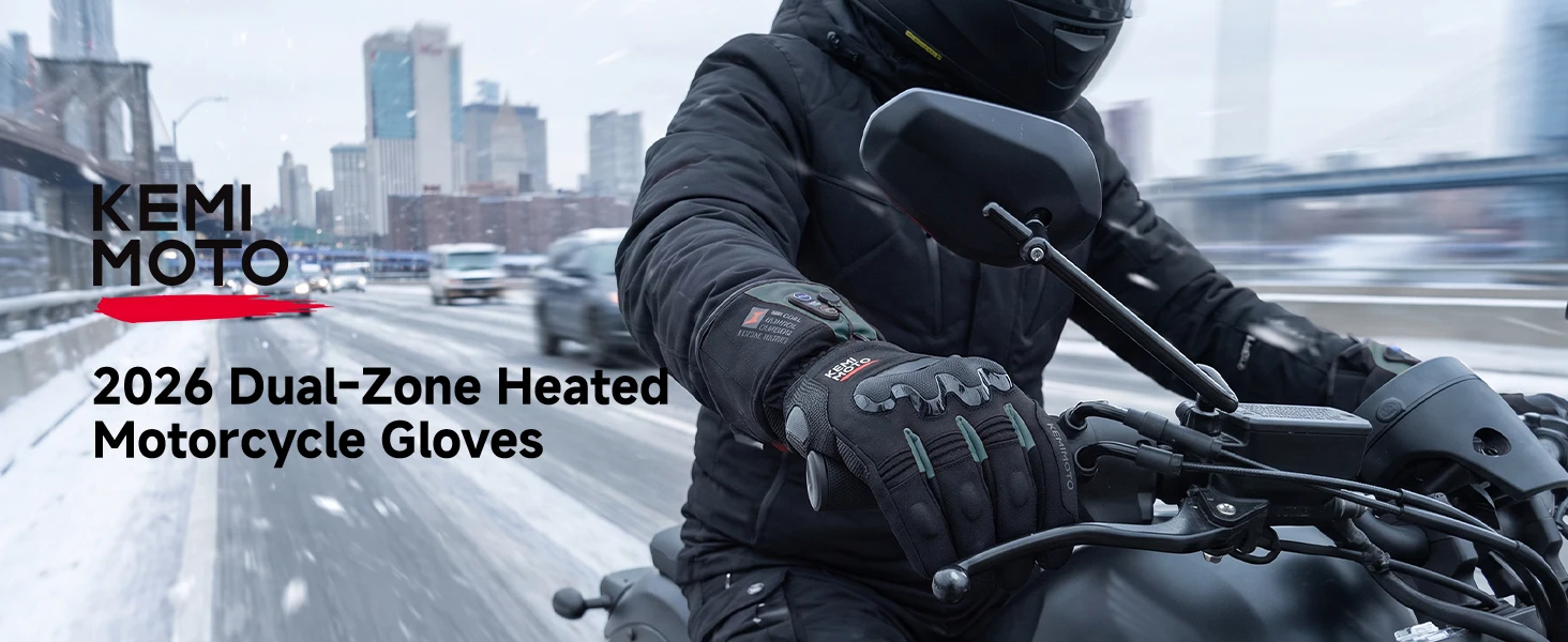 KEMIMOTO Motorrad-Heizhandschuhe Winter Moto-Heizhandschuhe Warme Wasserdichte Wiederaufladbare Heizhandschuhe für Schneemobile – Detail 12