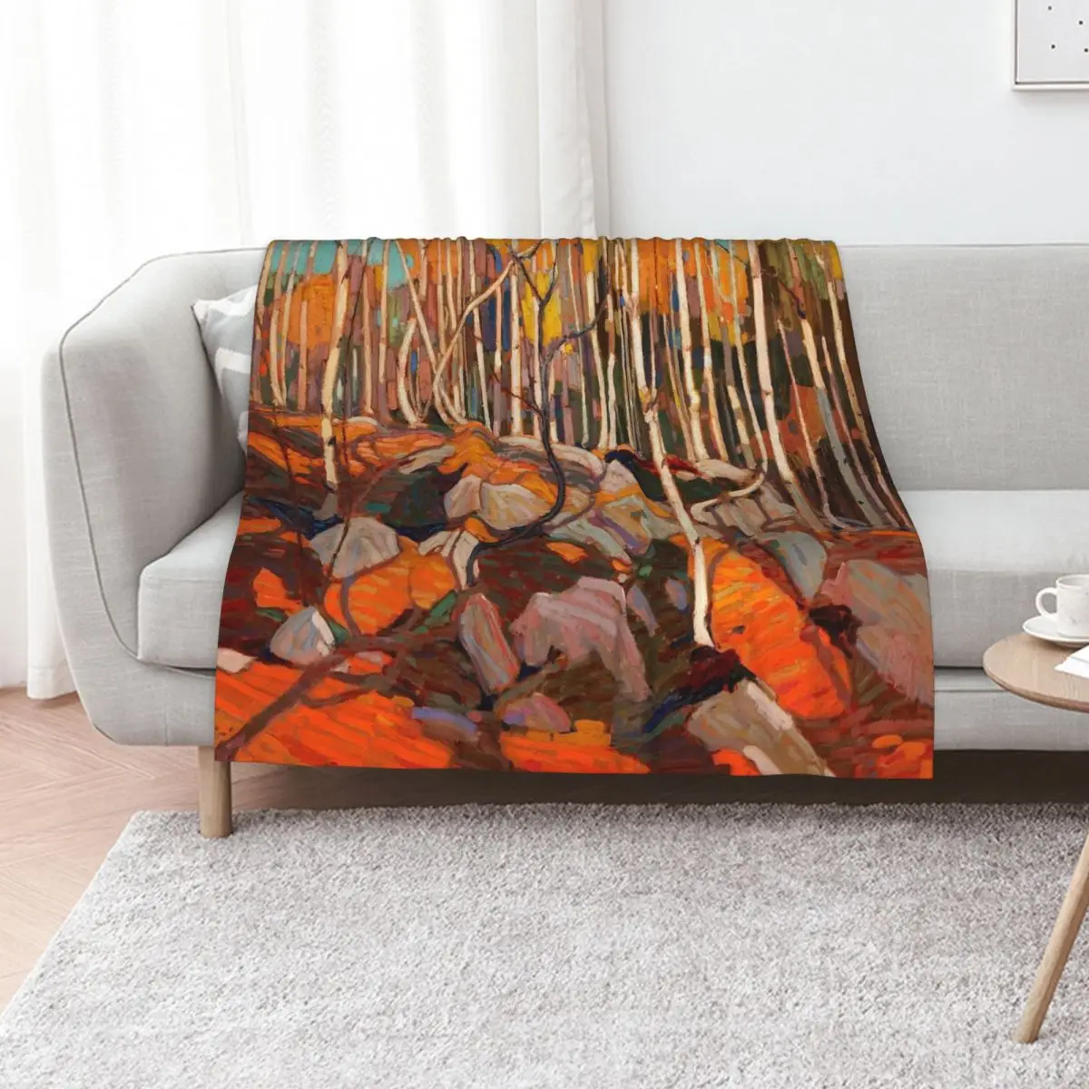 Tom Thomson - The Birch Grove, Autumn - 1915-16 Throw Blanket Loose Soft Bed Fashionable Quilt Sofa Quilt Large Blankets