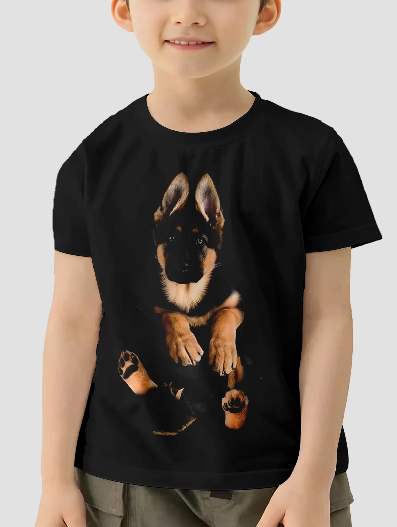 Dziecięca letnia koszulka Dobermann Design Street Wear Casual Fashion Boys Girls T-shirt Outdoor Crew-neck Wygodna koszulka z krótkim rękawem