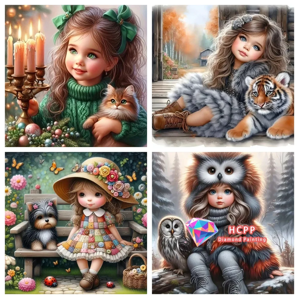 Warmes Winter-Mädchen Diamant-Malerei-Set Quadratische Runde Diamanten 5D DIY Mosaik Handgemachte Kunst Einzigartiges Exquisites Geschenk Handwerk Heimdekoration