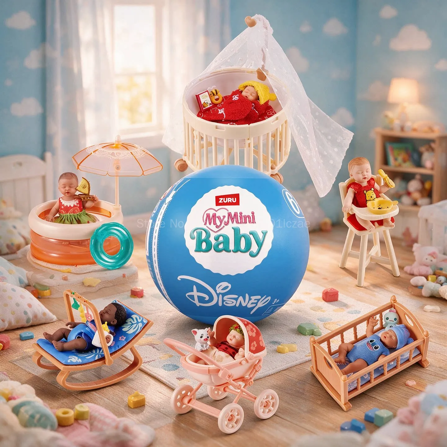 ZURU Disney My Mini Baby Blind Box Action Figure Collectible Surprise Toy Soft Silicone Dress-Up Doll Interactive Role Play Doll - view 2
