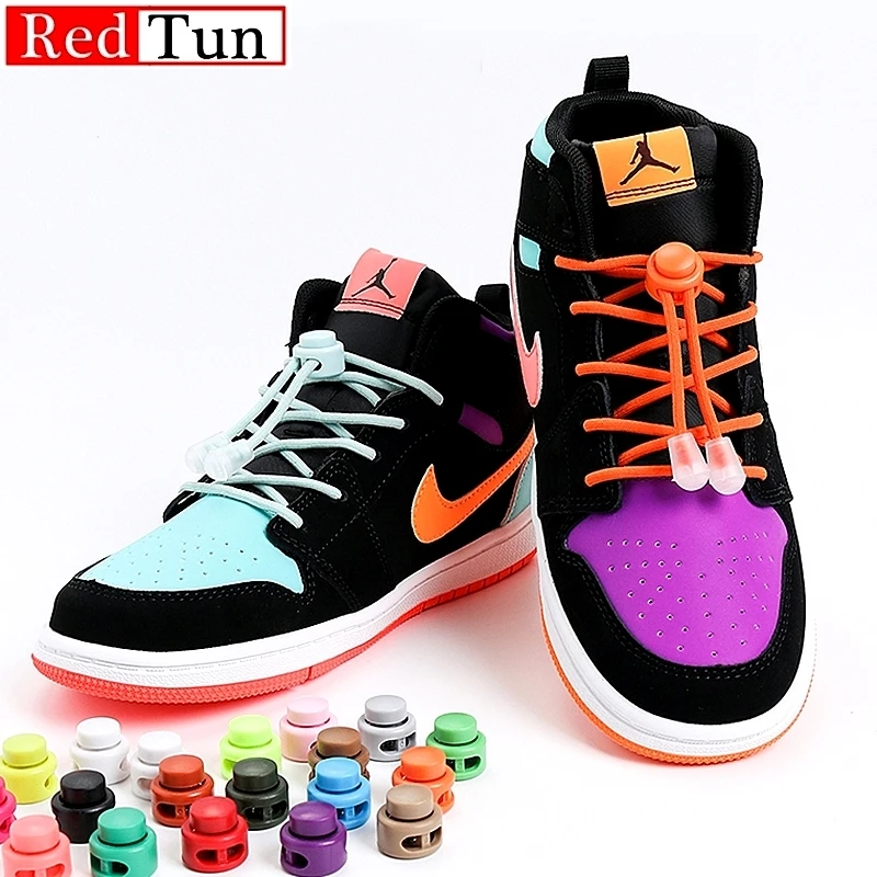 New Spring Lock Shoelaces without ties Elastic laces Sneakers Kids Adult Quick Shoe laces Round lazy Shoelace Shoes 15 Colors