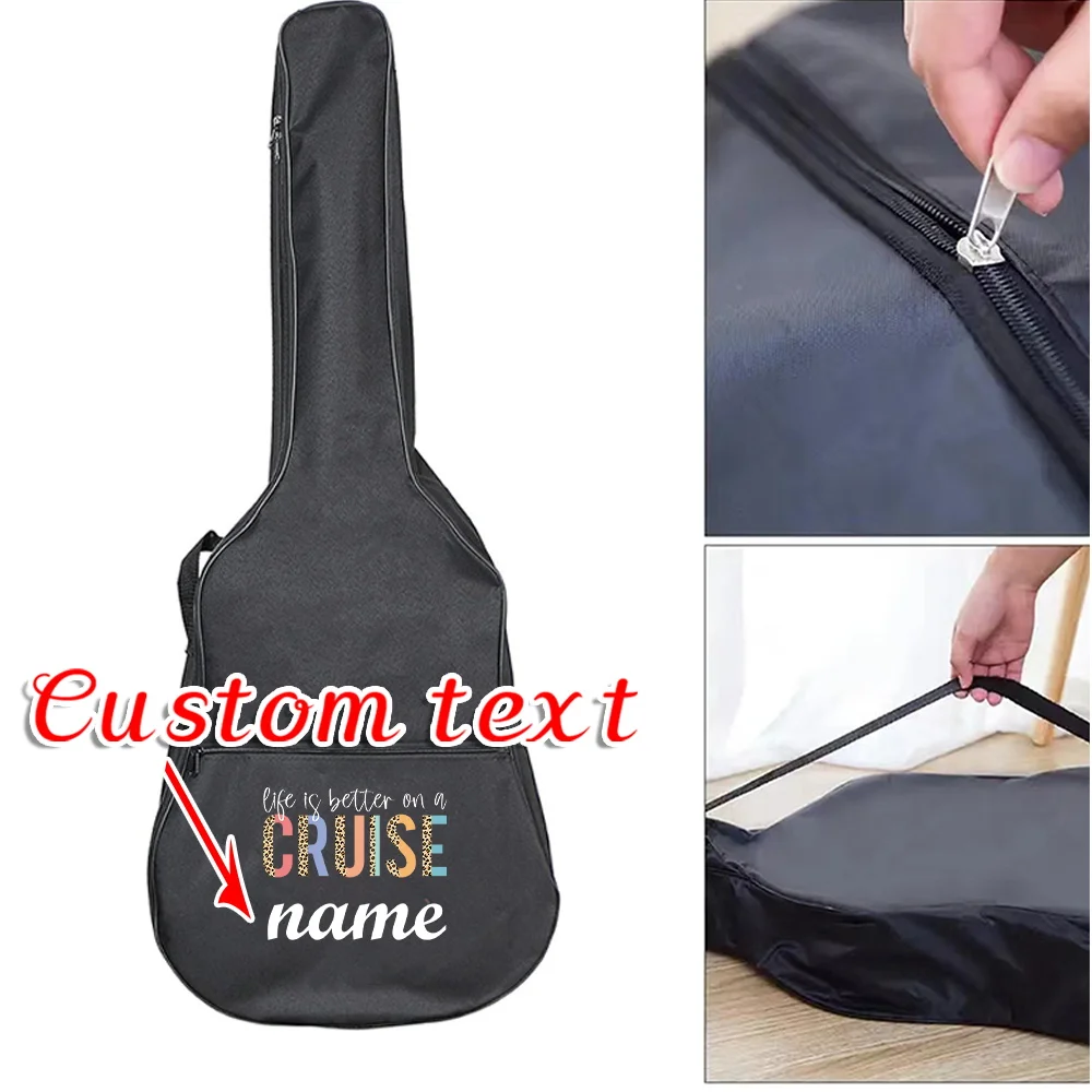 

Персонализированный чехол для гитары с именем, пылезащитный, 36-41 дюйм, водонепроницаемый, с регулируемым плечевым ремнем