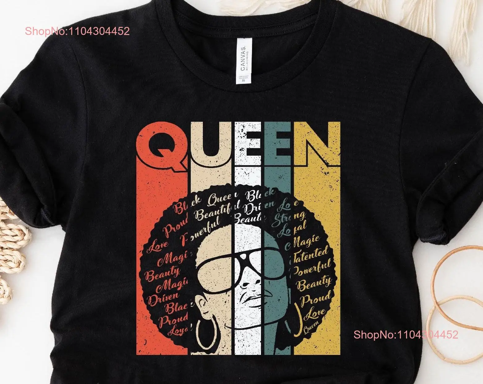 Black Woman Queen T Shirt Melanin Vintage Women Outfit Strong Girl long or short sleeves