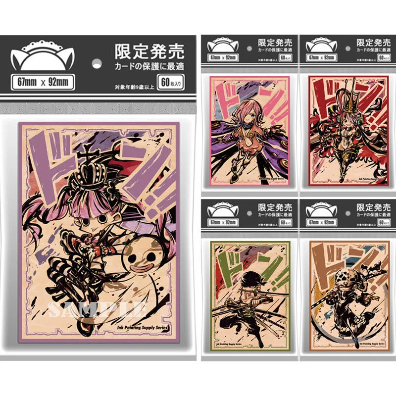 60pcs/set One Piece Perona Uta Roronoa Zoro Flash Card Sleeve Anime Game Collection Card Protective Cover Gift Toy 67*92mm