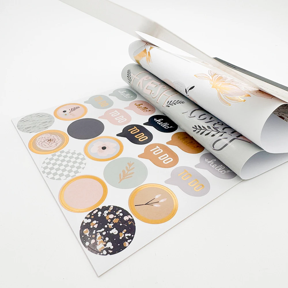 Creative Path New Beginning Scrapbooking-Aufkleberbücher, 5 Blatt, Goldfolien-Datums- und Vogel-Handwerksaufkleberbuch für Planer und Journaling – Detail 2