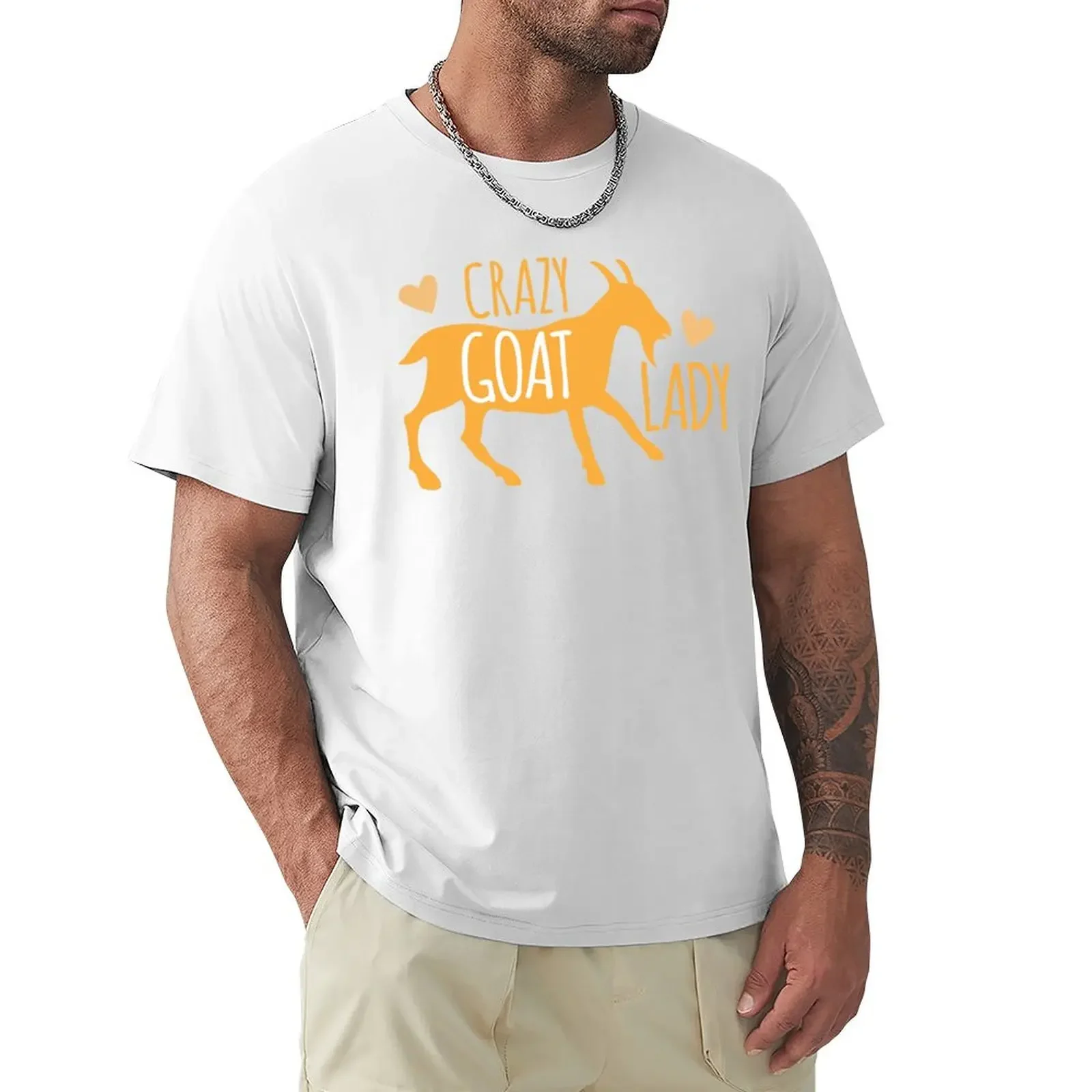 Crazy GOAT lady T-shirt customs design your own aesthetic clothes mens graphic t-shirts pack