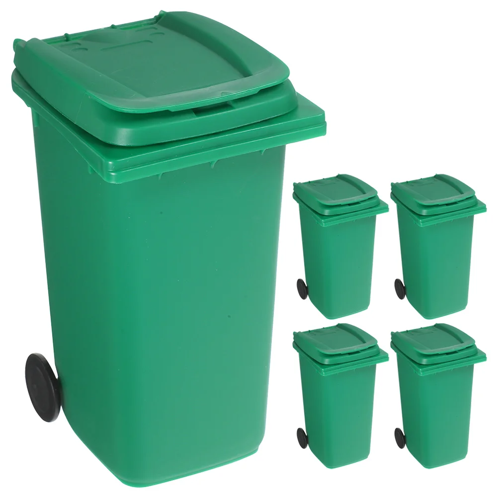 

5 Pcs with Cover Pen Holder Garbage Can Trash for Home Pp Mini Tabletop Storage