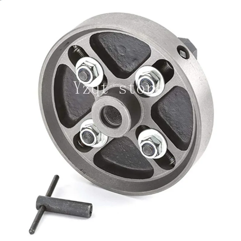 6 inch single-acting four-jaw chuck, self-centering chuck, woodworking lathe chuck 6 inch 4 inch four-jaw linkage chuck