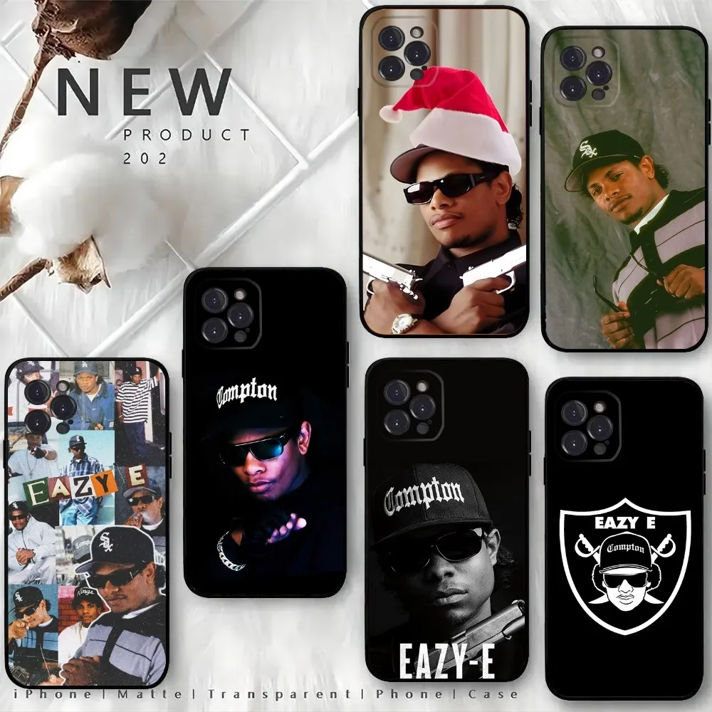 Rapper E-Eazy E Phone Case For iPhone15,14,13,12 Mini 11 Pro XR,X,XS,MAX 6S,7,8 Plus Silicone Cover Soft Black