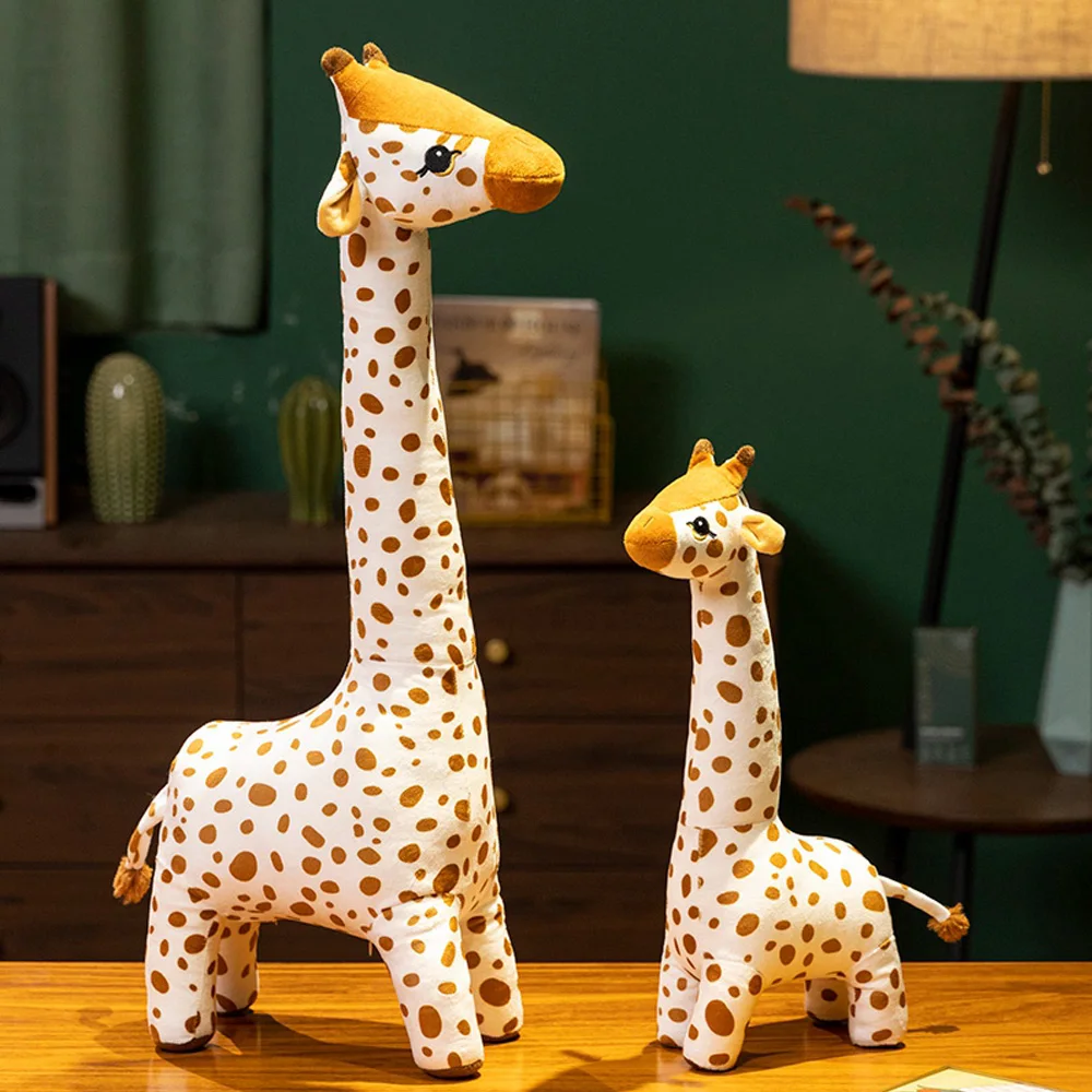 Simulazione morbida giraffa peluche farcito cartone animato adorabile bambola prateria africana dormire placare regali di compleanno decorazione della stanza