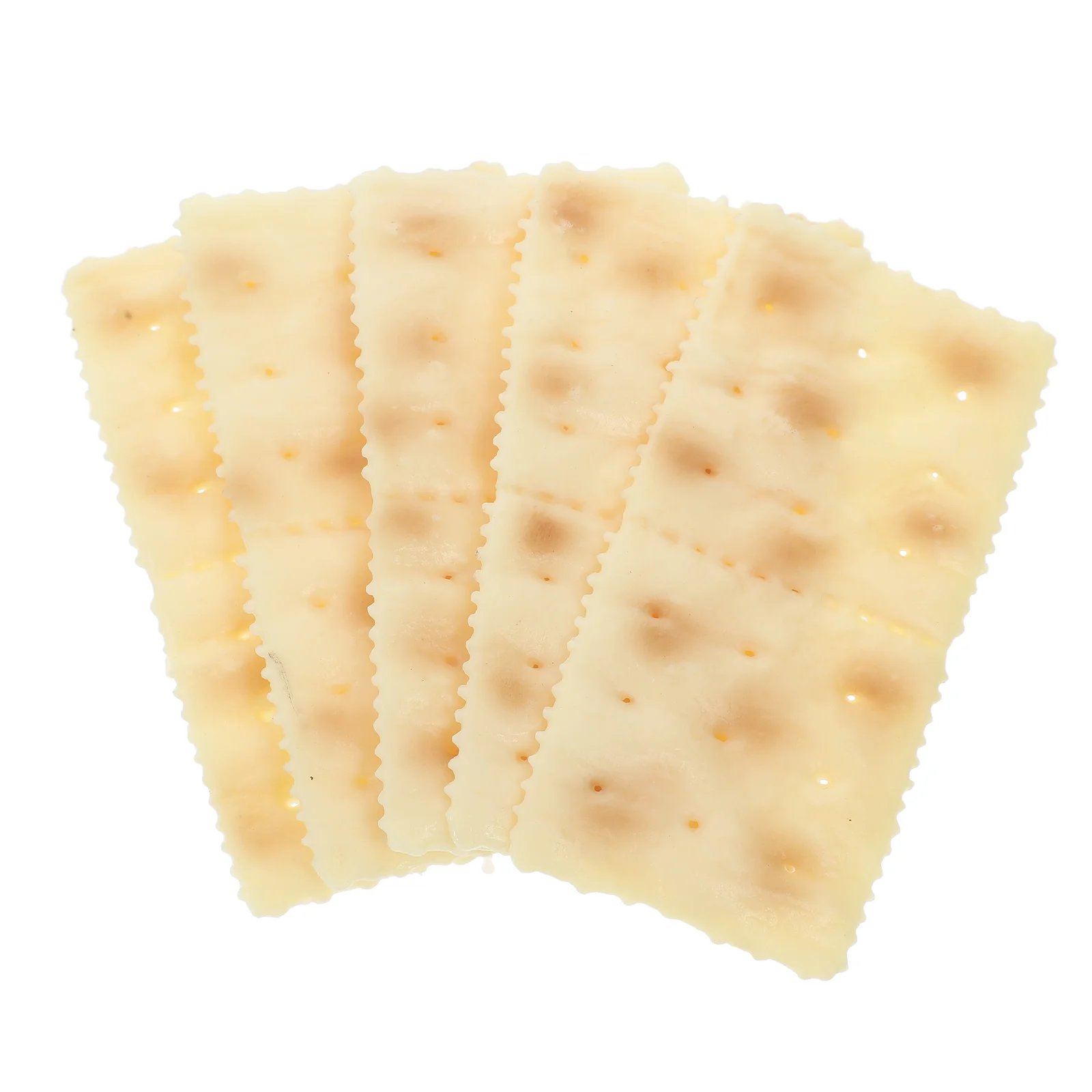 5 Pcs Imitation Soda Crackers Biscuits Artificial Fake Food Pvc Model Display Props Displays Cookies