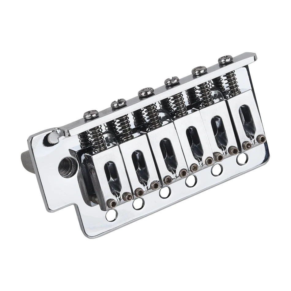 Electric Guitar Bridge Tremolo System Set Chrome with 6mm whammy Bar Compatible for 6 String Strat Guitar Tailpiece Replacement