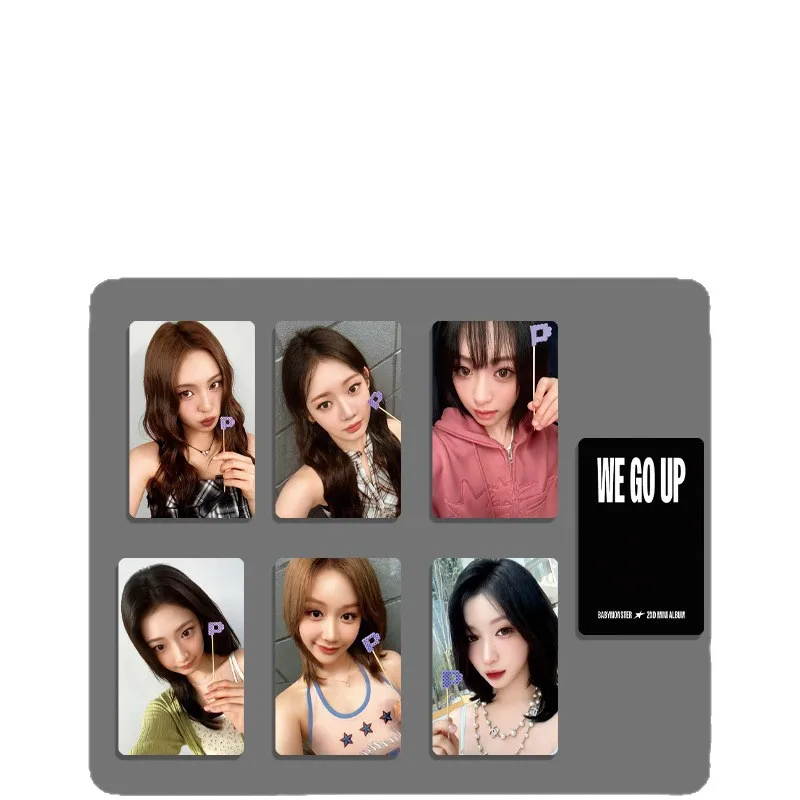 مجموعة الفتيات الكورية الجنوبية KPOP BABYMONSTER نحن نذهبون ألبوم بطاقة بطاقات فلاش مكافأة بطاقات عشوائية الكنز الوحش الطرفية لومو