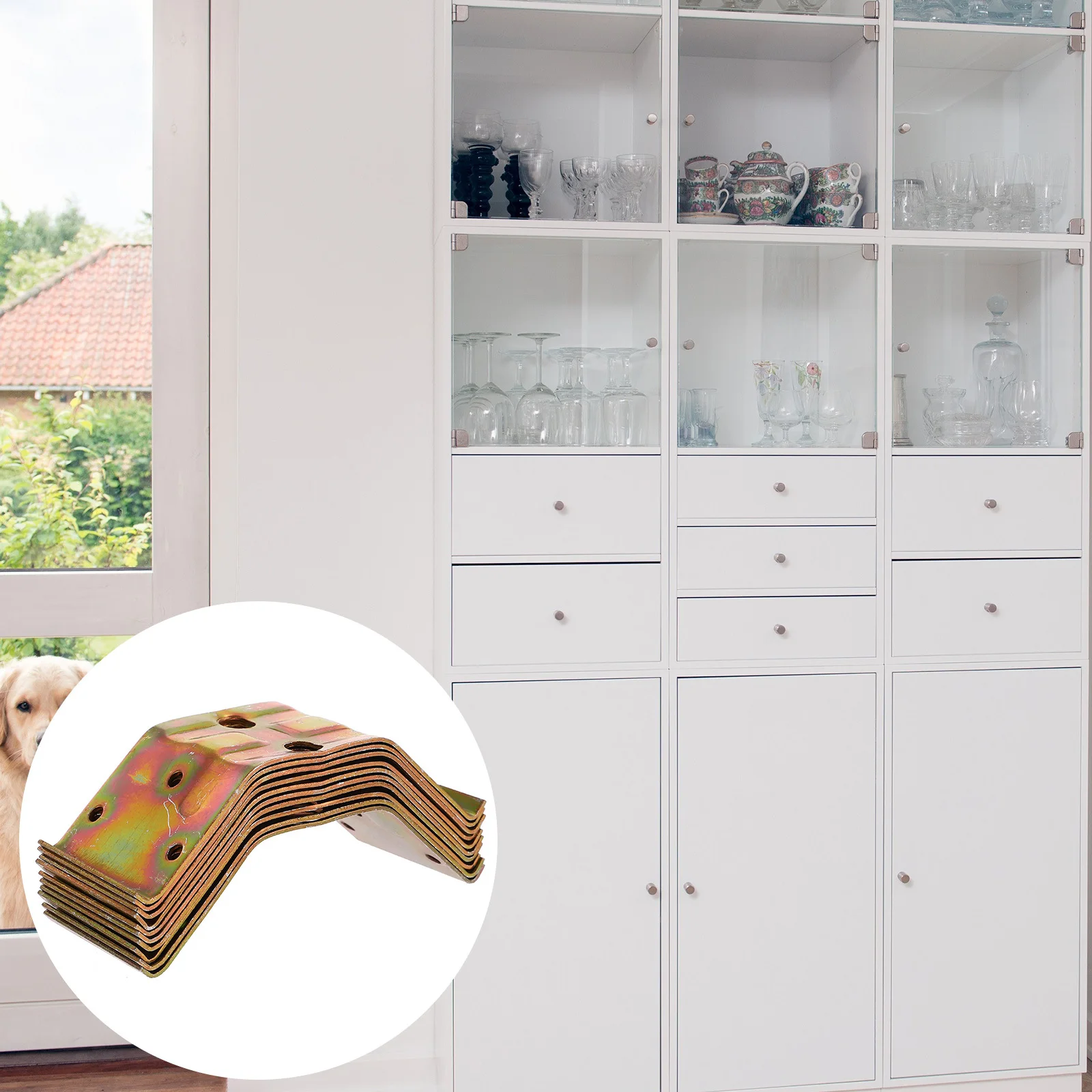 

10Pcs Corner Bracket Iron Connecting Brace Furniture Repair Plate Shelf Holder Sturdy Durable Fit Corner Bracket