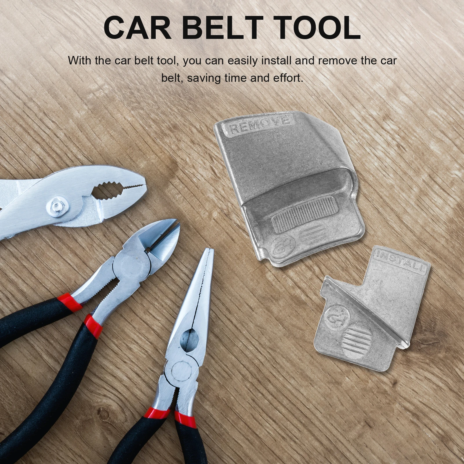

1 Set Of Stainless Steel Stretch Belt Remover Vehicle Belt Installation Repairing Tool Auto Accessories Car Repair