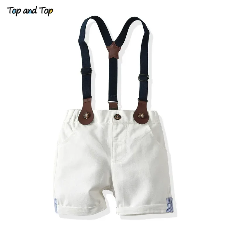 Toddler Baby Boy Gentleman Outfit Set: Shirt + Shorts - Top Pick for Stylish Young Dudes!