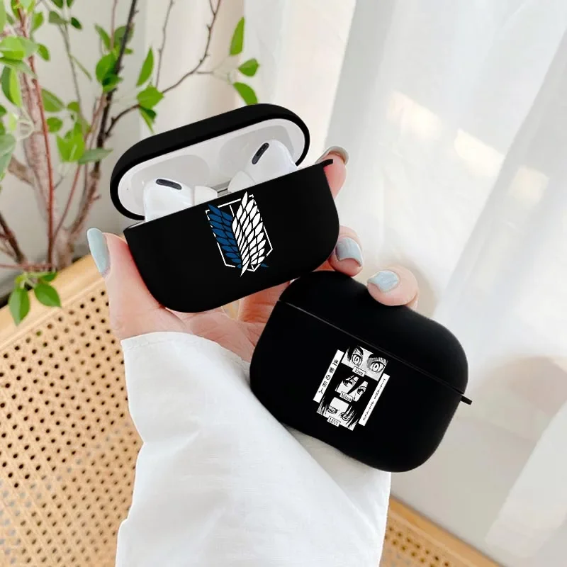 Attack On Titan Japanese Anime Earphone Cover For Apple Airpods 1 2 Case Wireless Bluetooth For air pods pro Soft Silicon Cases