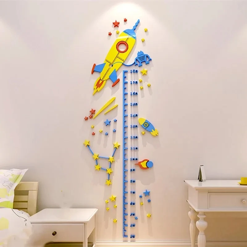 

71x205CM Cartoon Baby Height Wall Sticker Children's Room Height Ruler Wall Sticker Three-dimensional Acrylic Wall Sticker