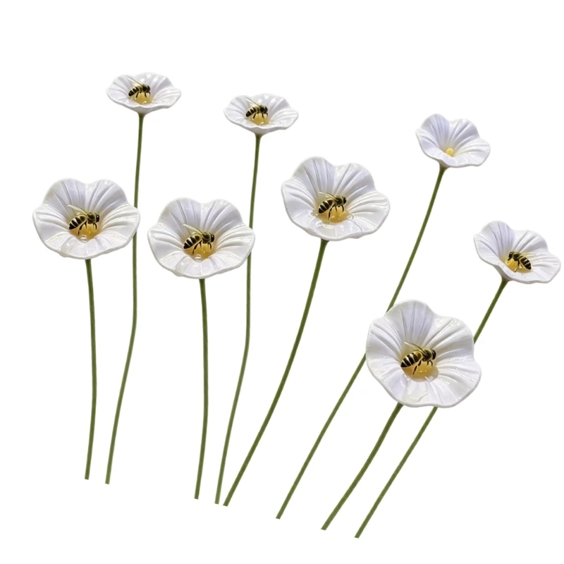 Ceramic Water Feeder Flower Stakes, 8 Piece Home Yard Display Set A2BB