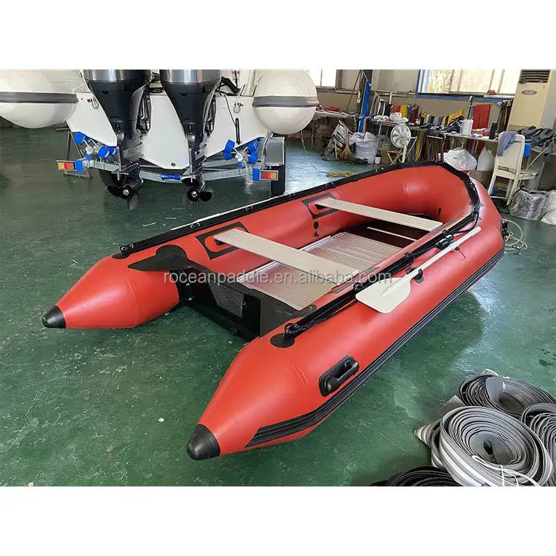 CE Approved Foldable Inflatable Boat 3.3m 11ft Thick PVC/Hypalon Aluminum Floor Outboard Motor Compatible In Stock