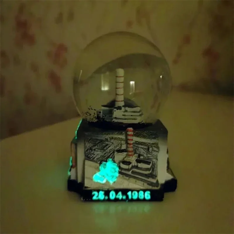 

Chernobyl Snow Globe Ukrainian Nuclear Plant Tragedy In Pripyat Dome Ornament For Home Desk Display, Collectors, Dark Gift